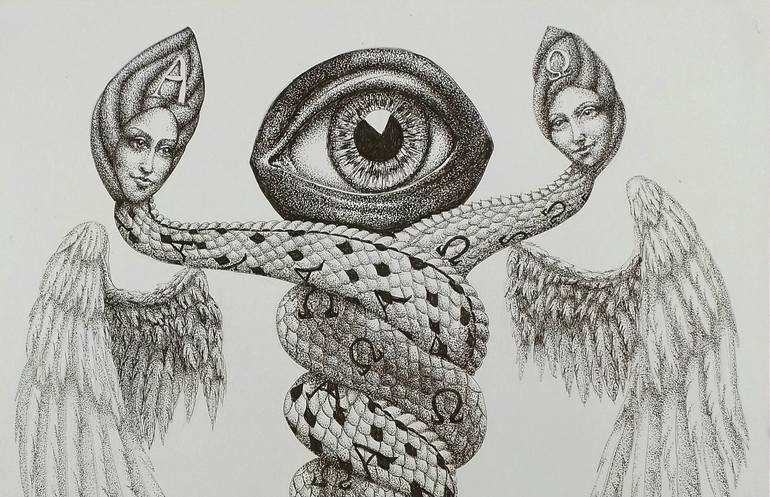 Original Symbolism Fantasy Drawing by Gabriela Garza Padilla