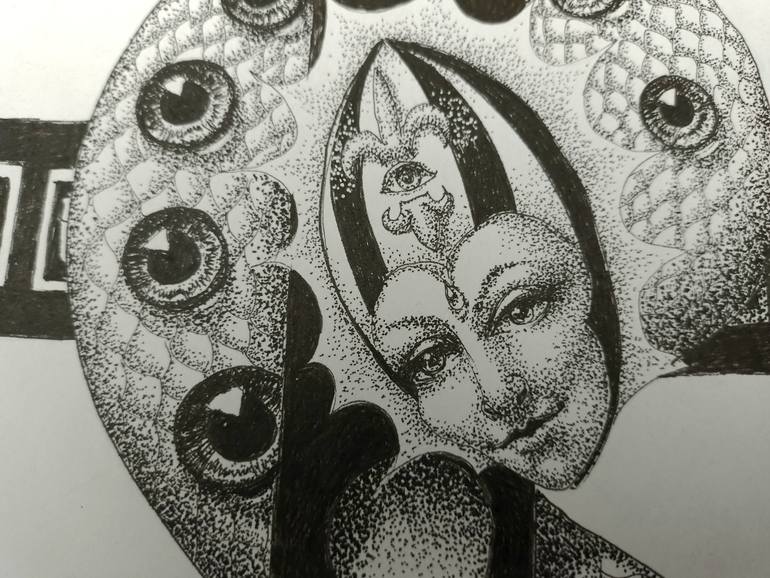 Original Symbolism Fantasy Drawing by Gabriela Garza Padilla