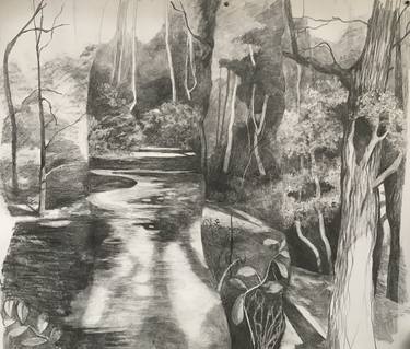 Original Cubism Landscape Drawings by Alison Chaplin