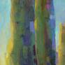 Thank you for your interest in my work. This painting was created using professional quality oil paints on a 100% cotton canvas board. It is signed and comes with signed Certificate of Authenticity. 

The painting is sold unframed. It will easily fit into a standard size frame (U.S.) or it can be displayed unframed on a small table top easel.  It will be carefully packaged and shipped to you via a reputable courier. Please feel free to contact me if you have any questions.
