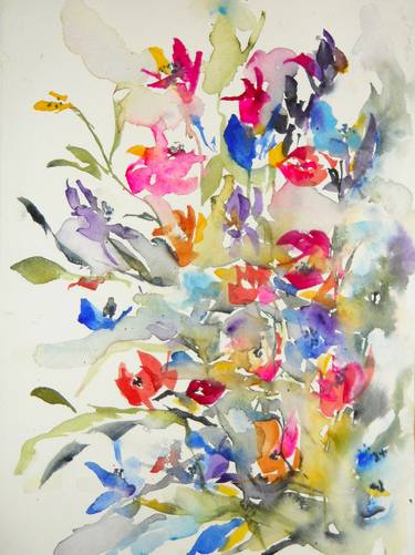 Print of Impressionism Floral Paintings by Karin Johannesson