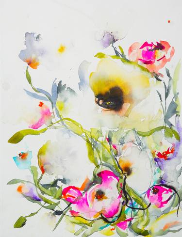 Print of Figurative Floral Paintings by Karin Johannesson