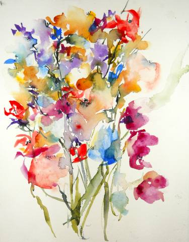 Print of Impressionism Floral Paintings by Karin Johannesson