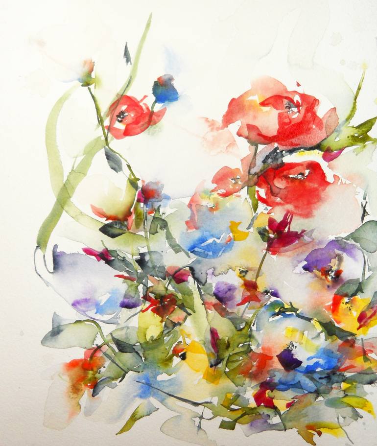 Poppy Garden III Painting by Karin Johannesson | Saatchi Art