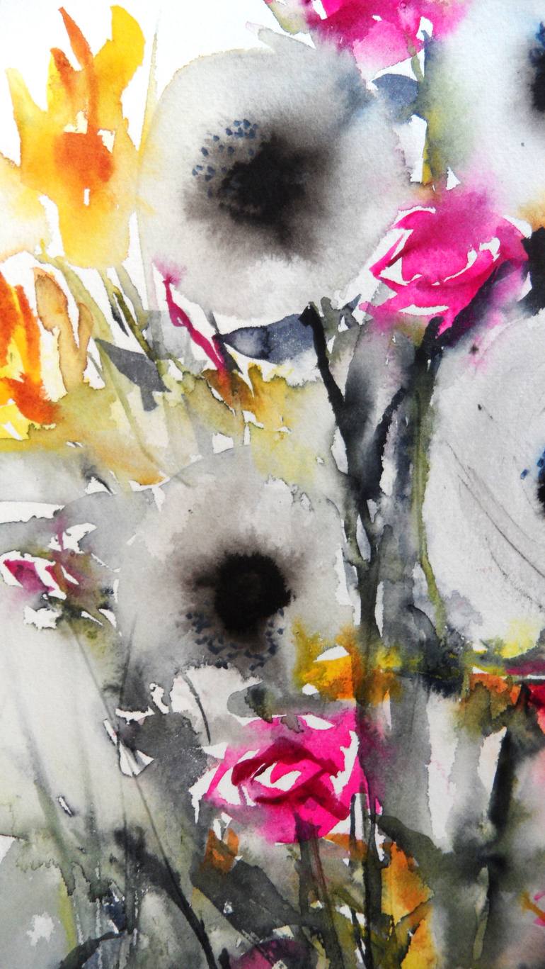 Original Floral Painting by Karin Johannesson
