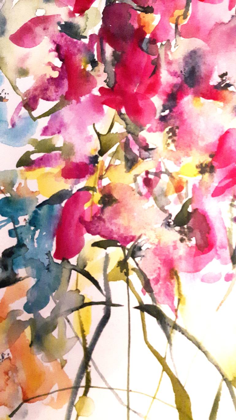 Original Floral Painting by Karin Johannesson