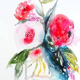 Pink flowers in a vase by Karin Johannesson