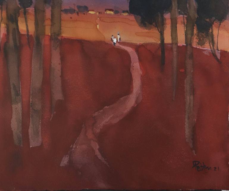 Original Minimalism Landscape Painting by prashant prabhu
