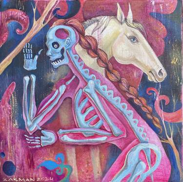 Original Contemporary Horse Painting by Dina Zakman