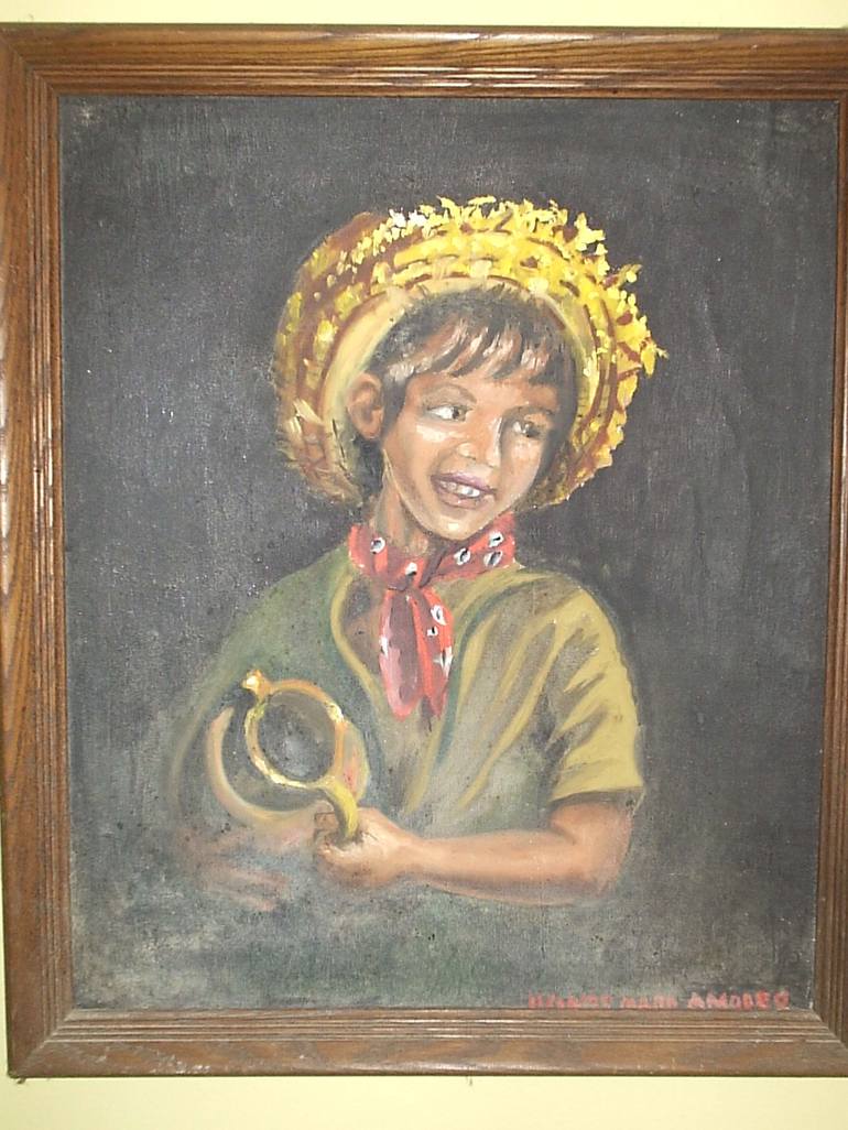 Boy in Straw hat Painting by Mark Amodeo Saatchi Art