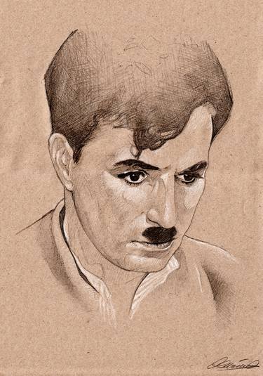Original Fine Art Portrait Drawings by Molos Morina