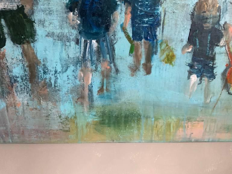 Original Abstract Family Painting by Hennie Van De Lande