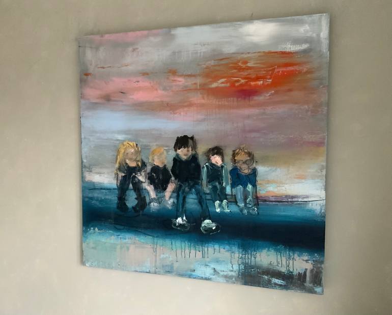 Original Abstract Expressionism Abstract Painting by Hennie Van De Lande