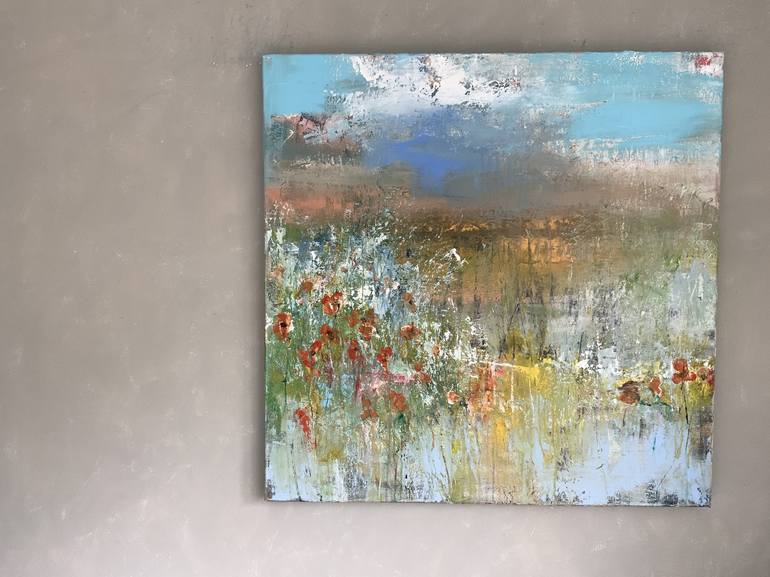 Original Abstract Landscape Painting by Hennie van de Lande