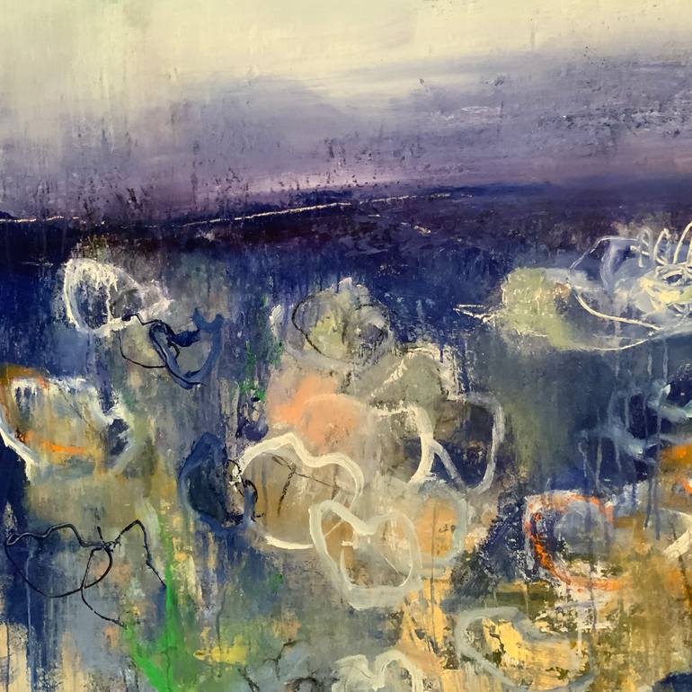 Original Abstract Botanic Painting by Hennie Van De Lande