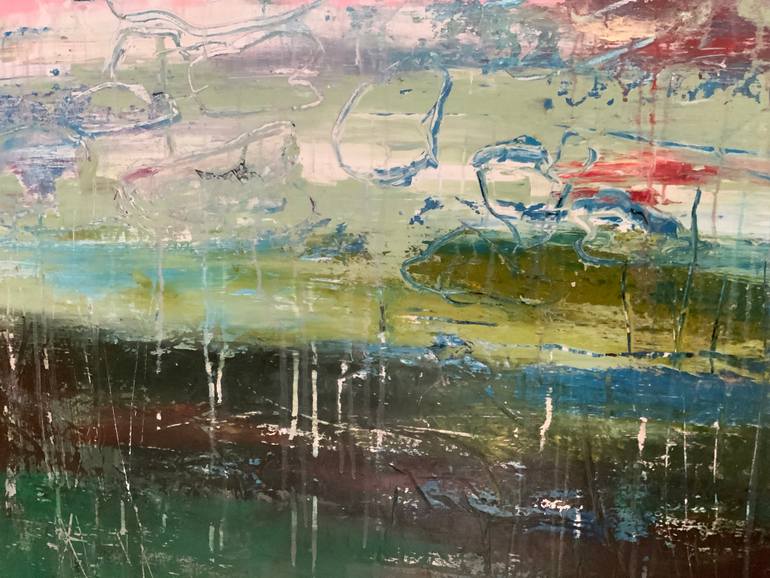 Original Abstract Expressionism Abstract Painting by Hennie Van De Lande