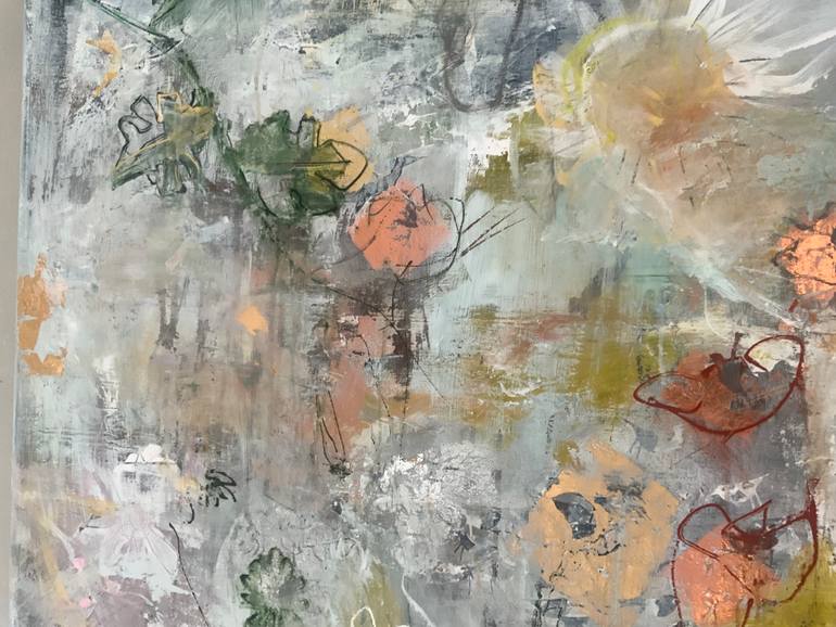 Original Abstract Floral Painting by Hennie Van De Lande