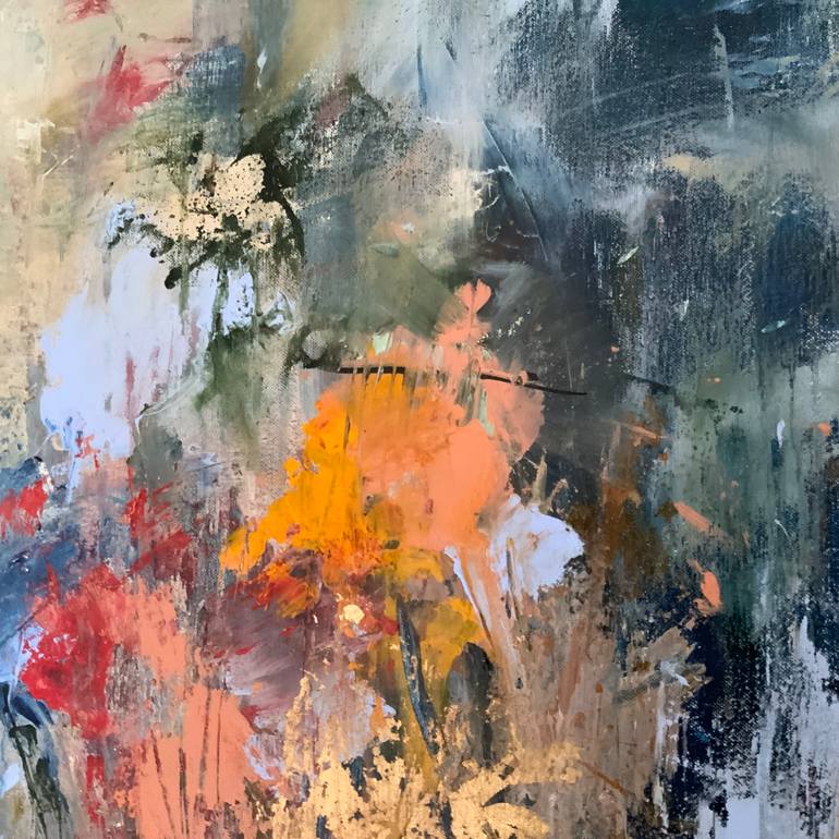 Original Abstract Botanic Painting by Hennie Van De Lande