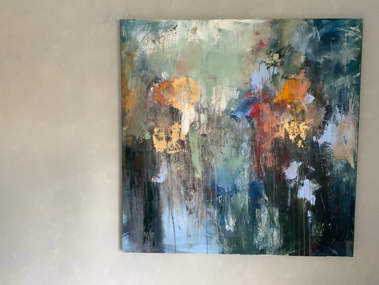 Original Abstract Botanic Painting by Hennie Van De Lande
