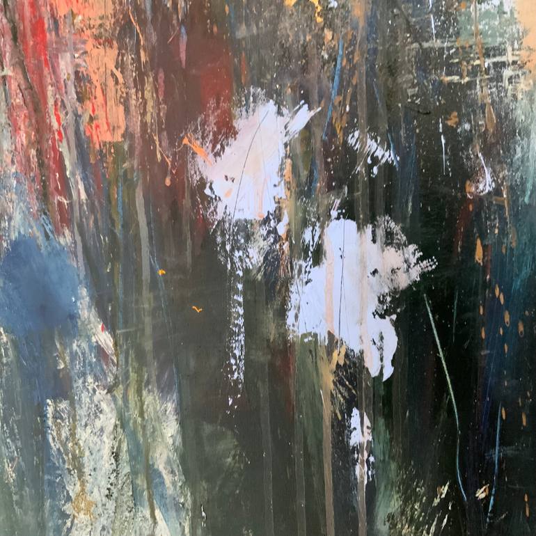 Original Abstract Botanic Painting by Hennie Van De Lande