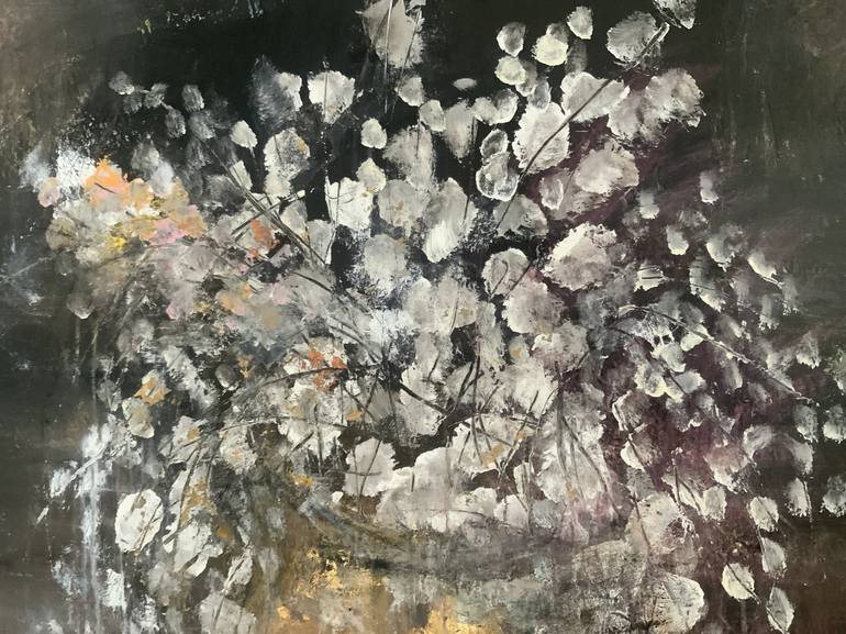 Original Abstract Floral Painting by Hennie van de Lande