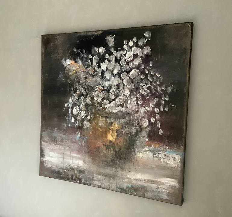 Original Abstract Floral Painting by Hennie van de Lande