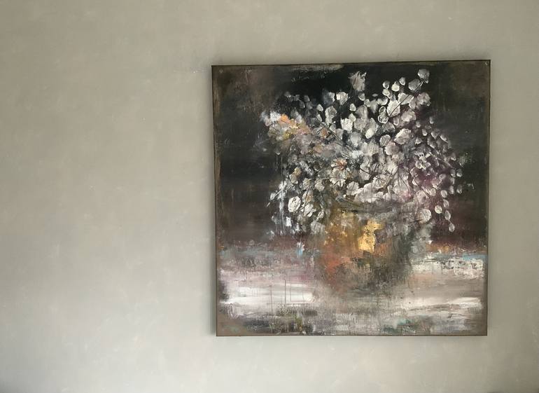 Original Abstract Floral Painting by Hennie van de Lande