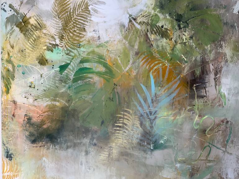 Original Abstract Botanic Painting by Hennie Van De Lande