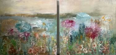 Original Abstract Floral Paintings by Hennie van de Lande