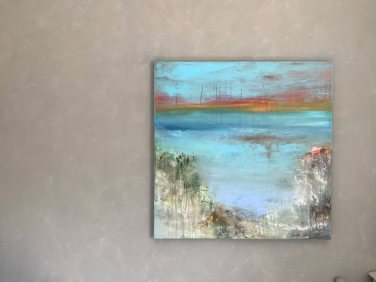 Original Abstract Landscape Painting by Hennie Van De Lande