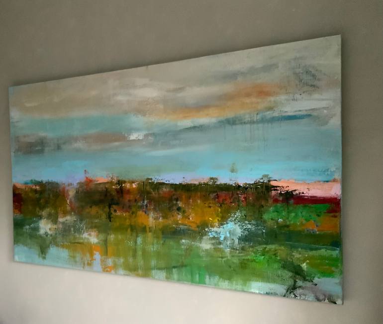 Original Abstract Expressionism Abstract Painting by Hennie Van De Lande