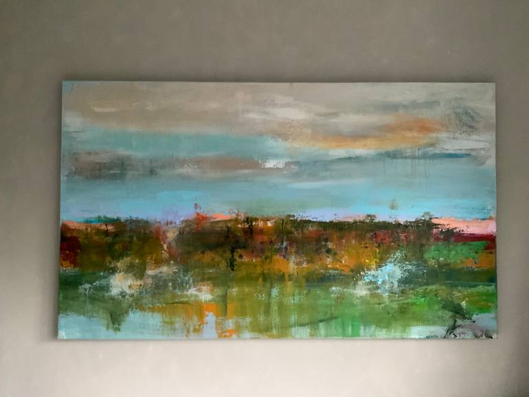 Original Abstract Expressionism Abstract Painting by Hennie Van De Lande