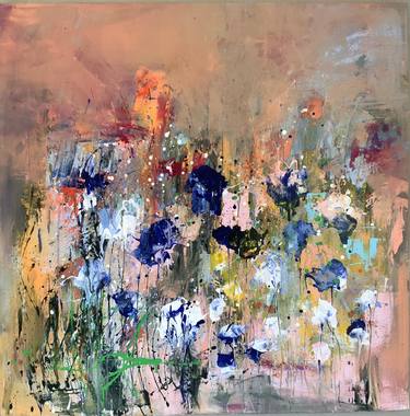 Original Abstract Floral Paintings by Hennie van de Lande