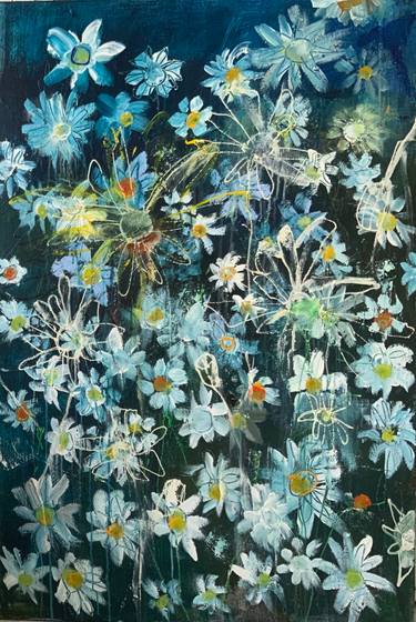 Original Abstract Floral Paintings by Hennie Van De Lande