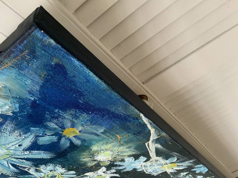 Original Abstract Floral Painting by Hennie Van De Lande