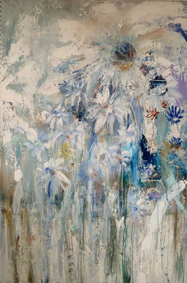 Original Abstract Botanic Painting by Hennie Van De Lande
