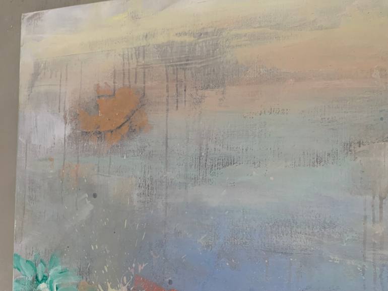 Original Abstract Floral Painting by Hennie Van De Lande