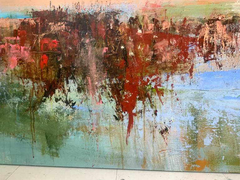Original Abstract Landscape Painting by Hennie Van De Lande