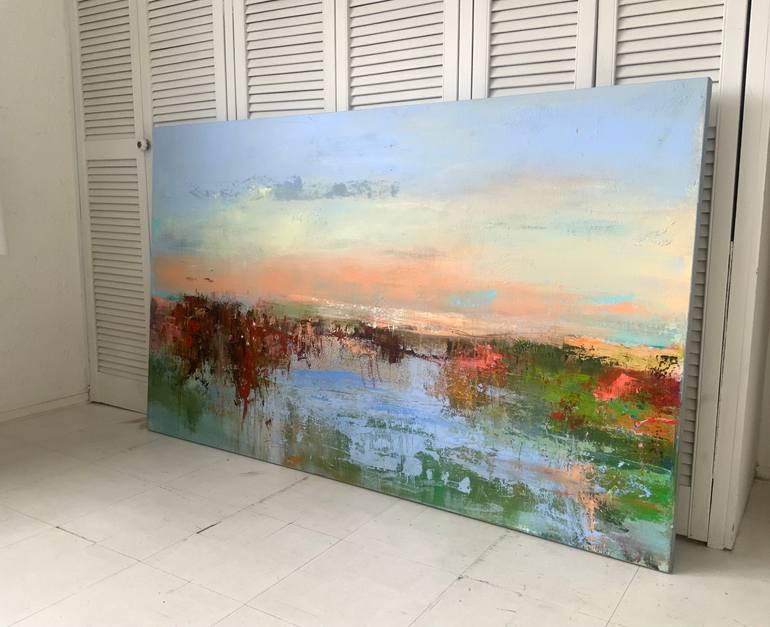 Original Abstract Landscape Painting by Hennie Van De Lande