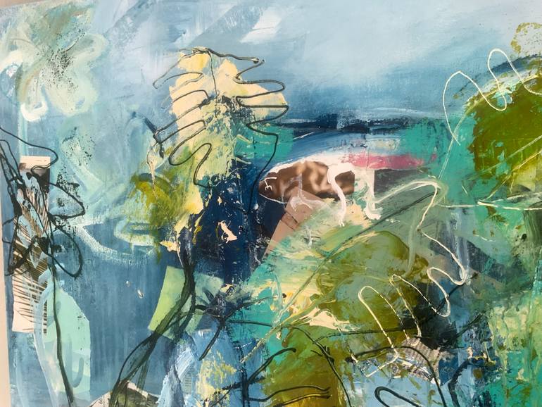 Original Abstract Botanic Painting by Hennie Van De Lande