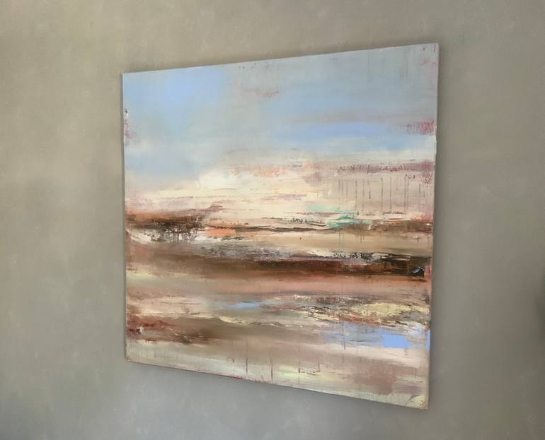 Original Abstract Beach Painting by Hennie Van De Lande