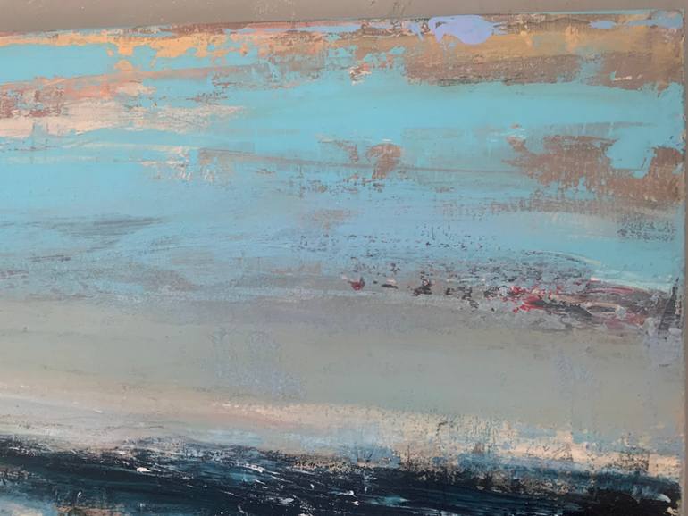 Original Abstract Beach Painting by Hennie Van De Lande