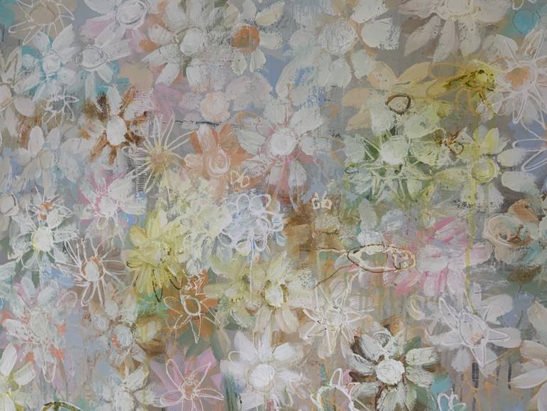 Original Abstract Floral Painting by Hennie Van De Lande