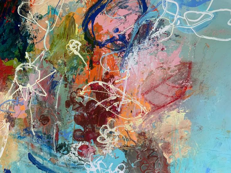 Original Abstract Expressionism Abstract Painting by Hennie Van De Lande