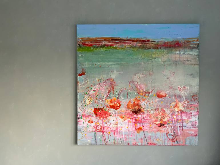 Original Abstract Landscape Painting by Hennie Van De Lande