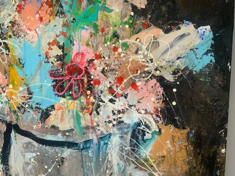 Original Abstract Still Life Painting by Hennie Van De Lande
