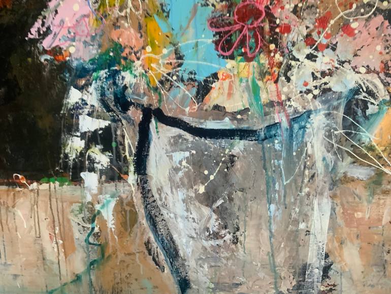 Original Abstract Still Life Painting by Hennie Van De Lande