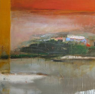 Original Abstract Cities Paintings by Hennie van de Lande