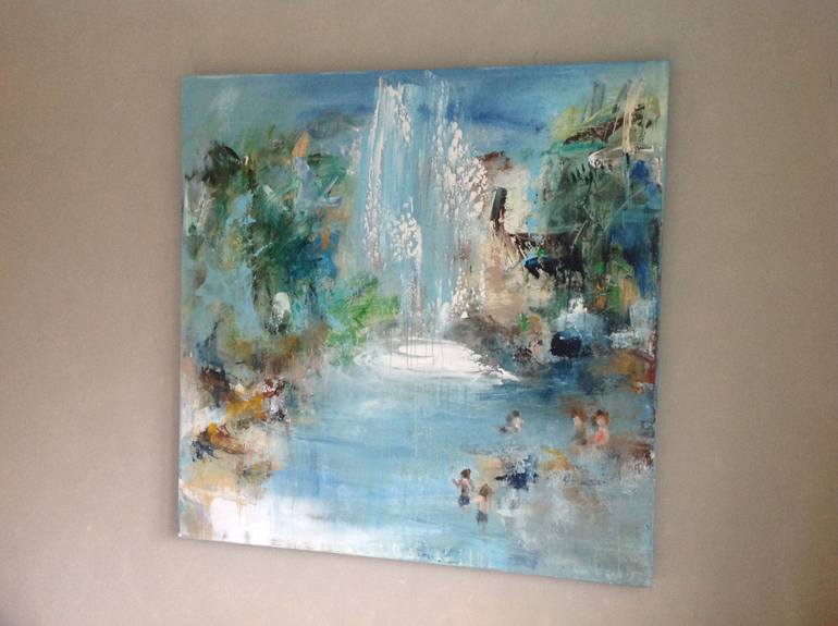 Original Abstract Landscape Painting by Hennie Van De Lande