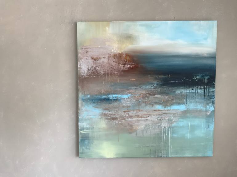 Original Abstract Landscape Painting by Hennie van de Lande